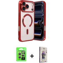 Cepte Toptan iPhone 17 Pro Nova Işık Özel Seri - Siyah Bilvis 3D Cam Ekran Koruyucu + Gümüş Raze Metal Kamera Lens