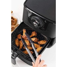 Yumurcak Shop® Siyah Isıya Dayanıklı Yıkanılabilir Silikon Fırın ve Airfryer Yuvarlak Model Pişirme Matı 20 cm