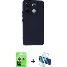 BUTİMAR'S Redmi Note 13 Pro 5g Ahenk Serisi - Siyah 3D Antistatik Seramik Nano Ekran Koruyucu + Gümüş Raze Metal Kamera Lens