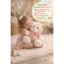 Toyfest Pembe Tişörtlü Oturan Peluş Ayı Love Yumuşak Sevimli Oyuncak Büyük Boy Hediye Ayıcık 40 cm