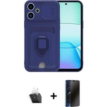 BUTİMAR'S Redmi 13 4g Vadi Form Prime - Siyah 3D Antistatik Hayalet Cam Ekran Koruyucu + Şeffaf Kamera Lens Koruma Cam