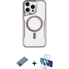 Cepte Toptan iPhone 11 Pro Max Yadigar Klasik Özel Seri - Siyah 3D Antistatik Cam Ekran Koruyucu + Siyah Metal Kamera Lens Koruma Cam