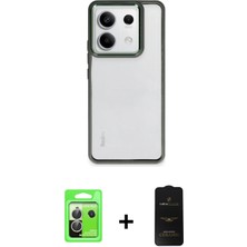 Cepte Toptan Redmi Note 13 Pro 5g Nova Işık Serisi - Siyah 6d Antistatik Mat Seramik Hayalet Nano Ekran Koruyucu + Gümüş Raze Metal Kamera Lens