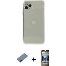 Cepte Toptan iPhone 11 Pro Ahenk Doku - Siyah 34D Hayalet Izgaralı Cam + Siyah Shine Kamera Lens Koruma Cam