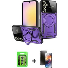 BUTİMAR'S Galaxy A15 4g Kıvılcım Modern Serisi - Siyah 3D Antistatik Mat Seramik Nano Ekran Koruyucu + Gümüş Raze Metal Kamera Lens