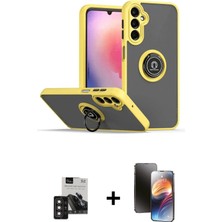 Galaxy S24 Yörünge Çizgi - Siyah 3D Antistatik Mat Seramik Nano Ekran Koruyucu + Derin Mor Pvd Metal Kamera Lens