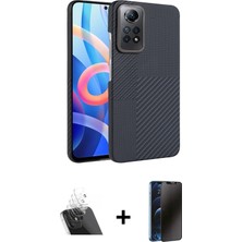 Cepte Toptan Redmi Note 12 Pro 4g Doruk Serisi - Siyah 3D Antistatik Hayalet Cam Ekran Koruyucu + Şeffaf Kamera Lens Koruma Cam