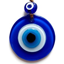 Nazar Boncuklu Mavi Renk Mini Duvar Süsü Dekoratif Hediyelik Cam Eşya