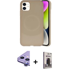 Cepte Toptan iPhone 11 Ufuk Serisi - Siyah Bilvis Hayalet Cam Ekran Koruyucu + Mor Raze Metal Kamera Lens