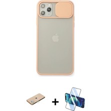 BUTİMAR'S iPhone 11 Pro Max Vadi Çizgi - Siyah 3D Antistatik Cam Ekran Koruyucu + Yeşil Renkli Kamera Lens Koruma Cam