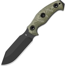Kizer Sheepdog® Survival | Hammer Pommel & Bow Drill Divot | Black Coated 1095 Steel | Kizerv™ 1105A4