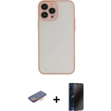 BUTİMAR'S iPhone 13 Pro Max Ahenk Çizgi Serisi - Siyah 3D Antistatik Hayalet Cam Ekran Koruyucu + Turuncu Renkli Kamera Lens Koruma Cam
