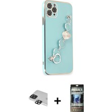 Cepte Toptan iPhone 11 Pro Max Nova Işık Prime - Siyah 34D Hayalet Izgaralı Cam + Siyah Pers Alüminyum Kamera Lens