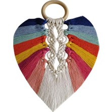 Yedi Çakra Renklerinde Yaprak Makrome Duvar Dekoru