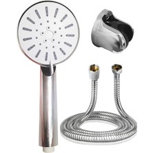 Spiral Hortumlu 4 Kademeli Krem El Duşu Başlığı Banyo Duş Seti