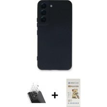 Cepte Toptan Galaxy S22 Plus Ahenk Serisi - Siyah Mat Seramik Nano Ekran Koruyucu + Şeffaf Kamera Lens Koruma Cam