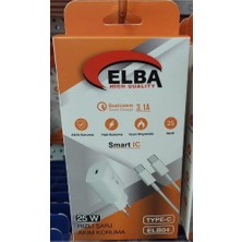 Fantastik Store Elba ELB04-PD-25WTYPC Beyaz 25W Typc-E Ev Şarj Kafa+1mt Type-C To Type-C Kablo 3.1 Hızlı Şarj