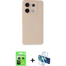 BUTİMAR'S Redmi Note 13 Pro 5g Ahenk Serisi - Siyah 3D Antistatik Seramik Nano Ekran Koruyucu + Gümüş Raze Metal Kamera Lens