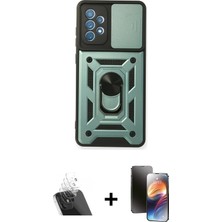 Cepte Toptan Galaxy A32 Ahenk Klasik - Siyah 3D Antistatik Mat Seramik Nano Ekran Koruyucu + Şeffaf Kamera Lens Koruma Cam