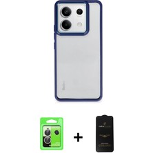 Redmi Note 13 Pro 5g Nova Işık Serisi - Siyah 6d Antistatik Mat Seramik Hayalet Nano Ekran Koruyucu + Gümüş Raze Metal Kamera Lens