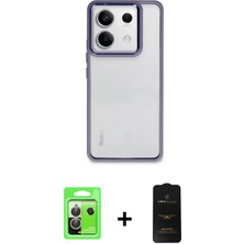 Cepte Toptan Redmi Note 13 Pro 5g Nova Işık Serisi - Siyah 6d Antistatik Mat Seramik Hayalet Nano Ekran Koruyucu + Gümüş Raze Metal Kamera Lens