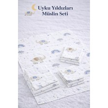 More Home %100 Pamuk Çok Amaçlı Müslin Bebek Müslin Set 5 Parça  Filli Bulutlu