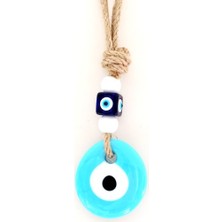 Bebek Mavisi Renginde Mini Nazar Boncuklu Duvar Süsü