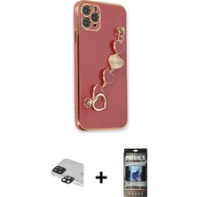 Cepte Toptan iPhone 11 Pro Max Nova Işık Prime - Siyah 34D Hayalet Izgaralı Cam + Siyah Pers Alüminyum Kamera Lens