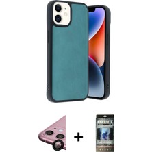 Cepte Toptan iPhone 11 Kıvılcım Işık Serisi - Siyah 34D Hayalet Izgaralı Cam + Siyah Raze Metal Kamera Lens