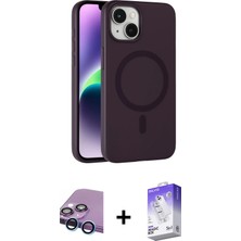 Cepte Toptan iPhone 14 Çekirdek Modern Prime - Siyah Bilvis 5in1 3D Magic Cam Ekran Koruyucu + Mavi Raze Metal Kamera Lens