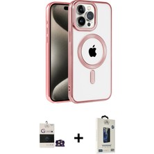 Cepte Toptan iPhone 14 Pro Max Eksen Form Koleksiyonu - Siyah Bilvis Hayalet Cam Ekran Koruyucu + Gold Bilvis Titan Kamera Lens