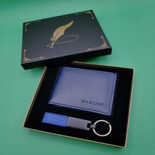 Mavi Cüzdan Anahtarlık Set