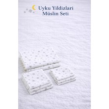 More Home Müslin Bezi Set 5 Parça  % 100 Pamuklu Yıldızlı