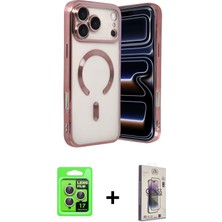 Cepte Toptan iPhone 17 Pro Nova Işık Özel Seri - Siyah Bilvis 3D Cam Ekran Koruyucu + Gümüş Raze Metal Kamera Lens