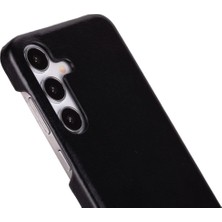 Samsung Galaxy S25 Plus Uyumlu, Hakiki Deri, El Yapımı Arka Kapak, Kömür Siyah