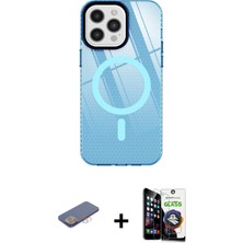 Cepte Toptan iPhone 12 Pro Max Doruk Prime - Şeffaf Temperli Cam Ekran Koruyucu + Pembe Renkli Kamera Lens Koruma Cam