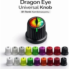 Mottopi Dragon Eye Knob Çok Renkli Universal Yön Ayarlı ve Her Midi’ye Uyumlu Cap, 4 Adet Neon Knobs
