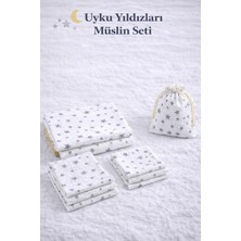 More Home Müslin Bezi Bebek Set 6 Parça  % 100 Pamuklu Yıldızlı