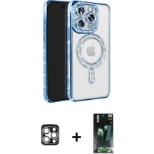 Cepte Toptan iPhone 16 Pro Max Zirve Doku Prime - Siyah 360 Mat Full Body Arka Koruyucu + Gümüş Pvd Metal Kamera Lens