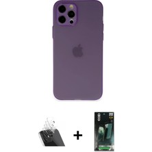 Cepte Toptan iPhone 12 Pro Atlas Minimal Prime - Şeffaf 360 Full Body Arka Koruyucu + Şeffaf Kamera Lens Koruma Cam