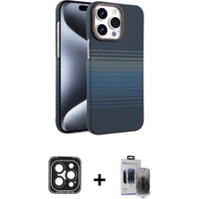 Cepte Toptan iPhone 15 Pro Max Doruk Serisi - Siyah Vanessa Magic Hayalet Cam + Siyah Pvd Metal Kamera Lens