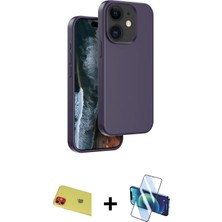 iPhone 11 Kıvılcım Çizgi Serisi - Siyah 3D Antistatik Seramik Nano Ekran Koruyucu + Kırmızı Rainbow Kamera Lens Koruma Cam