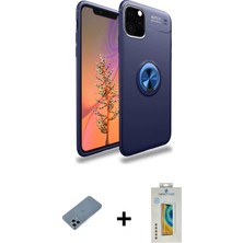 Cepte Toptan iPhone 11 Pro Yankı Form Prime - Siyah Polymer Nano Ekran Koruyucu + Sierra Blue Shine Kamera Lens Koruma Cam