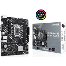 Fantastik Store Asus Prıme H610M-K Argb Ddr5 5600MHZ VGA HDMI Glan M.2 1700P USB 3.2 Gen1 (12-13-14. Nesil)