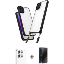 Cepte Toptan Galaxy A06 Ufuk Klasik - Siyah 3D Antistatik Hayalet Cam Ekran Koruyucu + Gümüş Raze Metal Kamera Lens