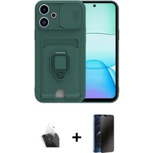 BUTİMAR'S Redmi 13 4g Vadi Form Prime - Siyah 3D Antistatik Hayalet Cam Ekran Koruyucu + Şeffaf Kamera Lens Koruma Cam