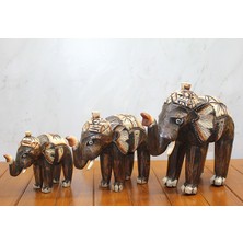 Ttt Ahşap 3'lü Fil Seti