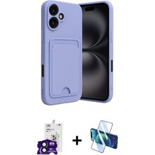 Cepte Toptan iPhone 16 Vadi Çizgi Prime - Siyah 3D Antistatik Seramik Nano Ekran Koruyucu + Siyah Bilvis Titan Kamera Lens