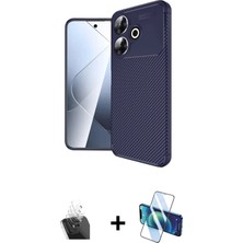 BUTİMAR'S Redmi 13 4g Eksen Form Prime - Siyah 3D Antistatik Seramik Nano Ekran Koruyucu + Şeffaf Kamera Lens Koruma Cam