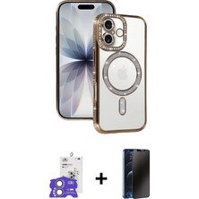 Cepte Toptan iPhone 17 Zirve Doku Prime - Siyah 3D Antistatik Hayalet Cam Ekran Koruyucu + Gümüş Bilvis Titan Kamera Lens